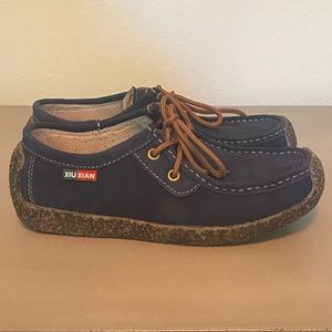 BLUE SUEDE LOAFERS